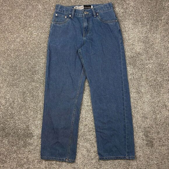 Vintage Y2K Levi's SilverTab Jeans Women 27x26 Dark Wash Wide Leg Baggy Straight - Picture 1 of 8